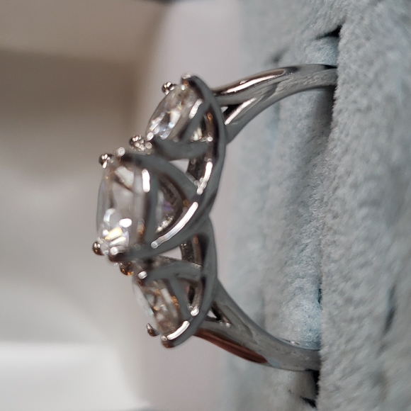 Epiphany Diamonique 3 Stone Ring - Picture 4 of 6